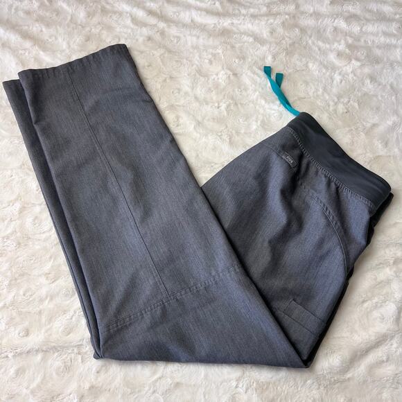 FIGS Technical Collection Gray Scrub Pants Straight Leg Drawstring Pockets L - Picture 2 of 8